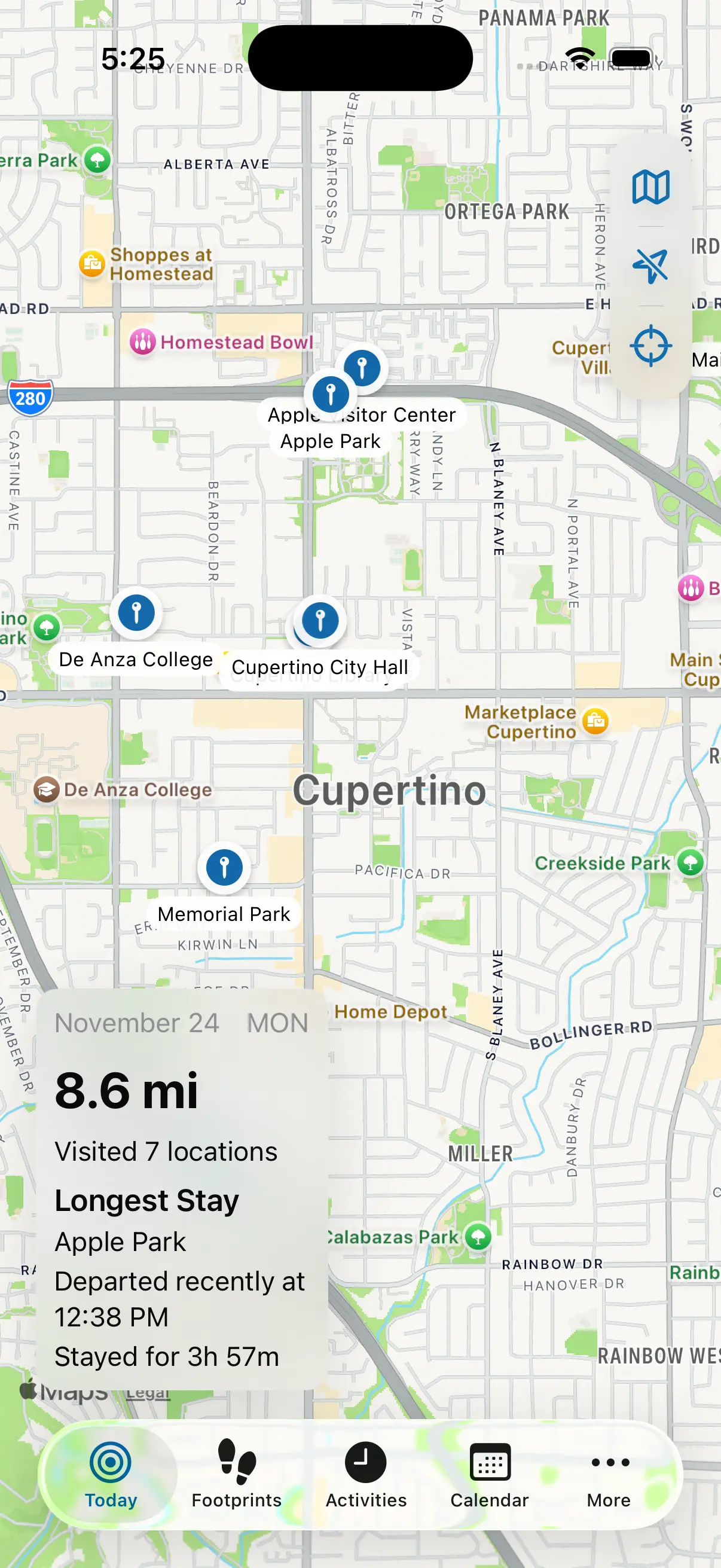 MeTrail day summary view